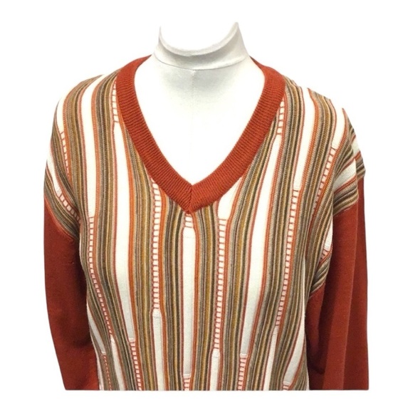 MIKO Mens V Neck Wool Blend Sweater, Rust, size XXL - Picture 5 of 5